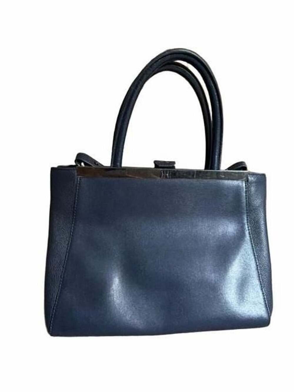 Halston Heritage Navy Blue Leather Tote Bag